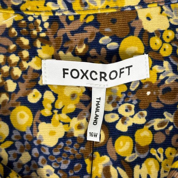 Foxcroft Mary Plus Ditsy Floral Corduroy Long Sleeve Shirt NWT Size 16W - Picture 3 of 8